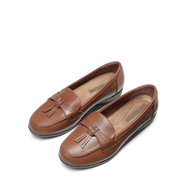 Arch Support Tassel Loafers - BROWN - 5