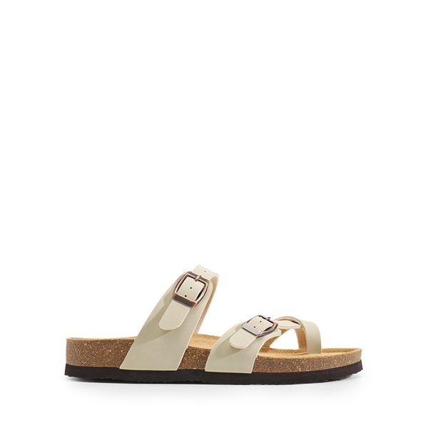 Cork Footbed Thong Slide Sandals  - NATURAL - 3