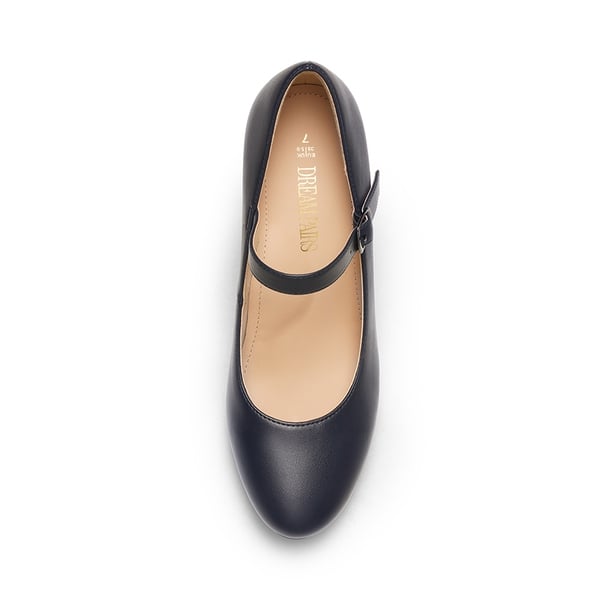 Mary Jane Platform Pumps - NAVY - 5
