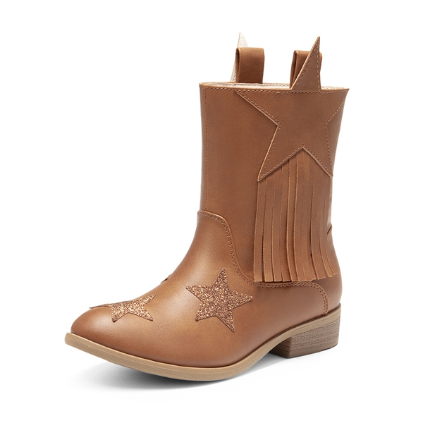 Kids Star Tassel Cowgirl Boots - CAMEL -  0