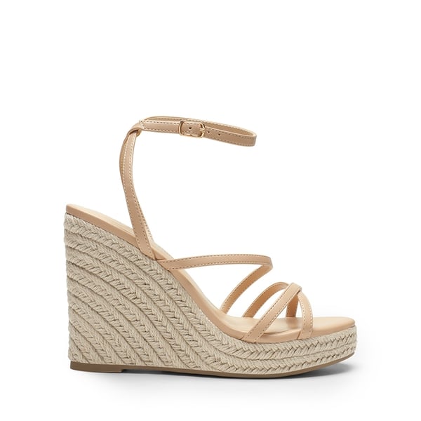 Espadrille Strappy Platform Sandals - NUDE - 3