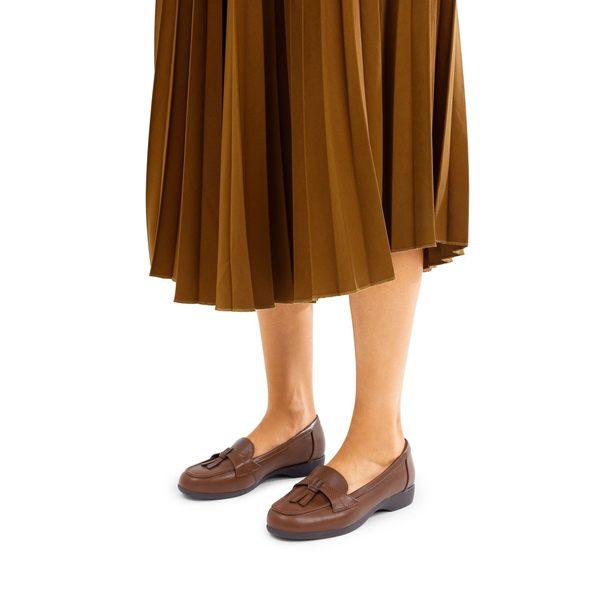 Arch Support Tassel Loafers - BROWN - 2
