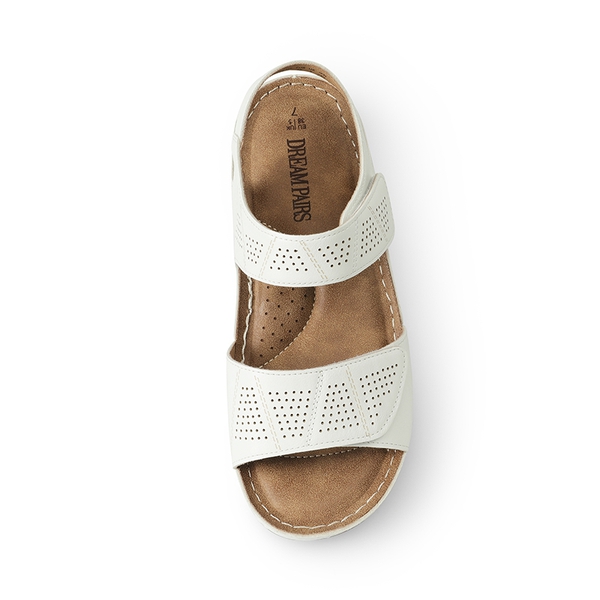 Lightweight Hook-and-loop Straps Sandals - WHITE - 2