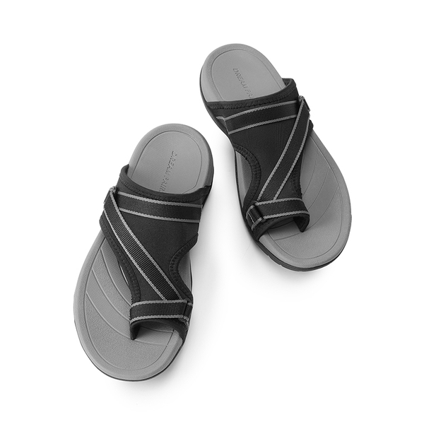Beach Thong Slide Sandals - BLACK - 4