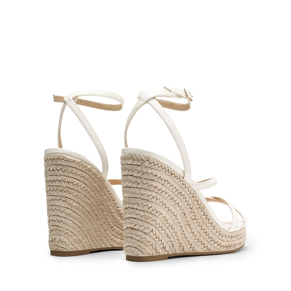 Espadrille Strappy Platform Sandals - WHITE - 6
