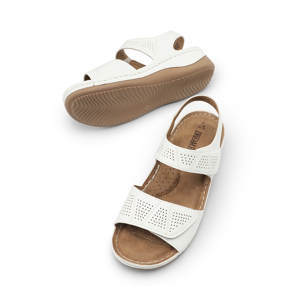Lightweight Hook-and-loop Straps Sandals - WHITE - 4