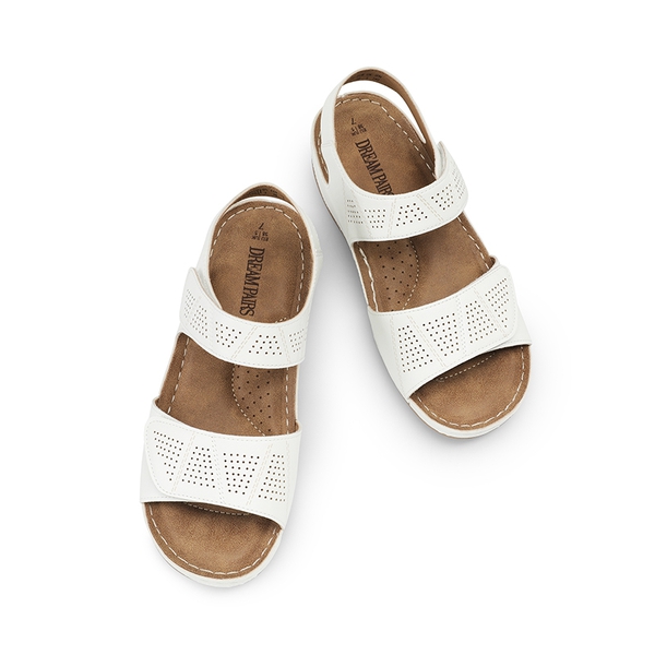 Lightweight Hook-and-loop Straps Sandals - WHITE - 3