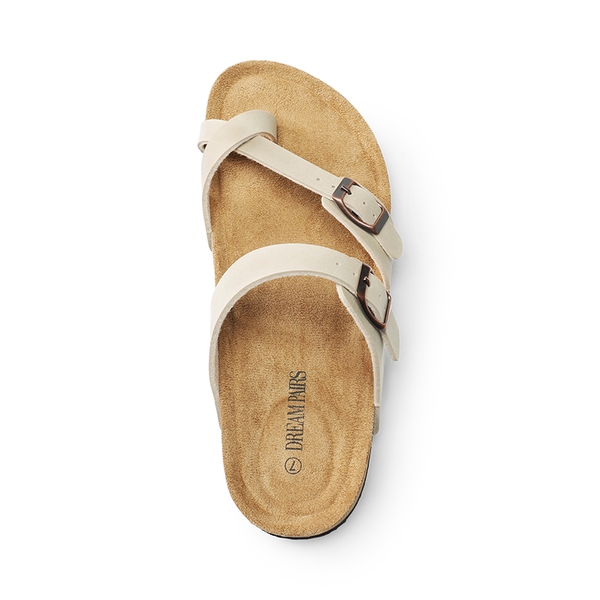 Cork Footbed Thong Slide Sandals  - NATURAL - 4