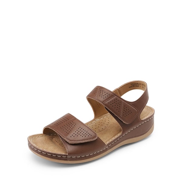 Lightweight Hook-and-loop Straps Sandals - BROWN -  0