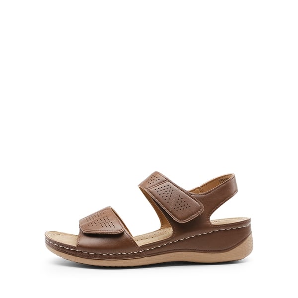 Lightweight Hook-and-loop Straps Sandals - BROWN - 1