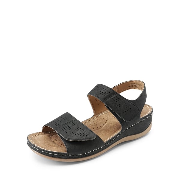 Lightweight Hook-and-loop Straps Sandals - BLACK -  0
