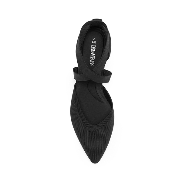Pointed Toe Criss Cross Pumps - BLACK-ECO - 4