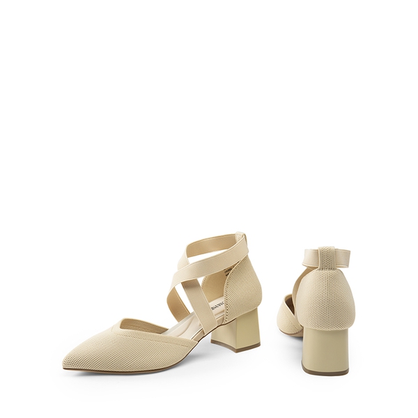 Pointed Toe Criss Cross Pumps - APRICOT-ECO - 5