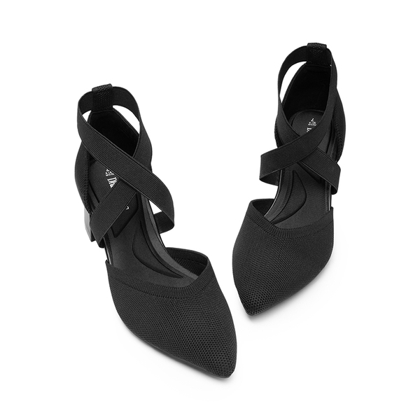 Pointed Toe Criss Cross Pumps - BLACK-ECO - 6