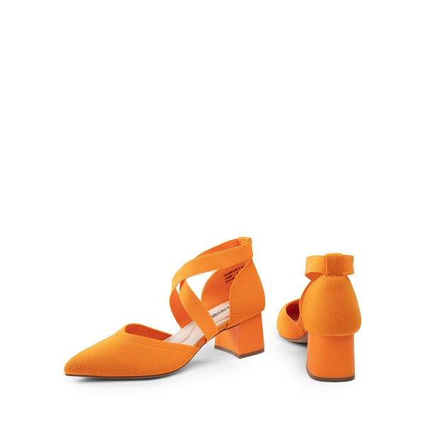 Pointed Toe Criss Cross Pumps - ORANGE-ECO - 5