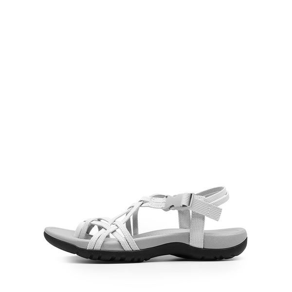 Arch Support Elastic Strap Athletic Sandals - LIGHT GREY - 3