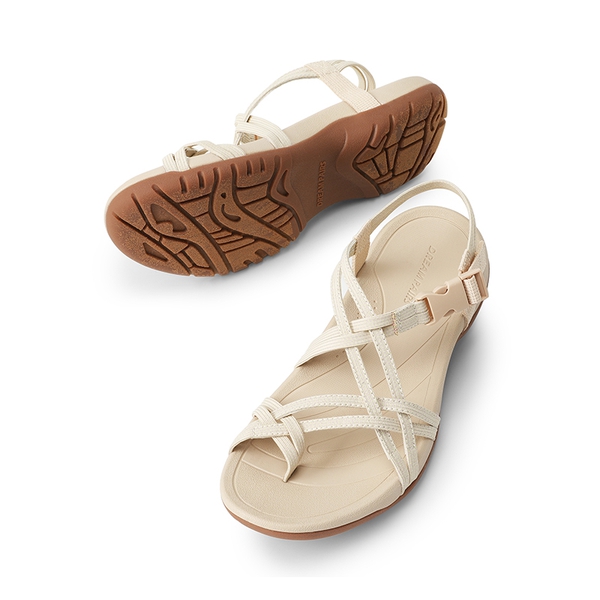 Arch Support Elastic Strap Athletic Sandals - NUDE - 7