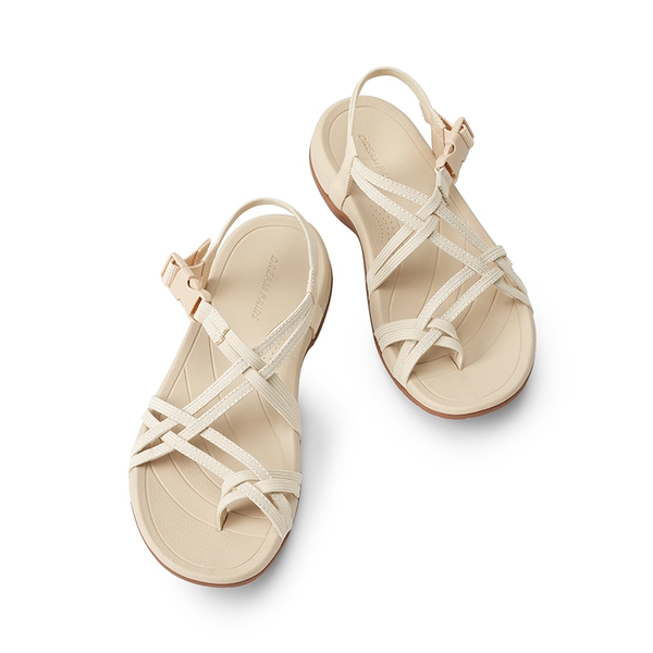 Arch Support Elastic Strap Athletic Sandals - NUDE - 6