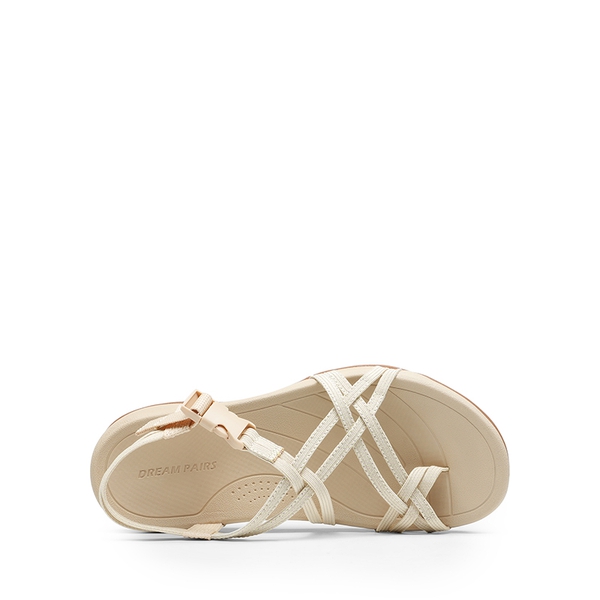 Arch Support Elastic Strap Athletic Sandals - NUDE - 4