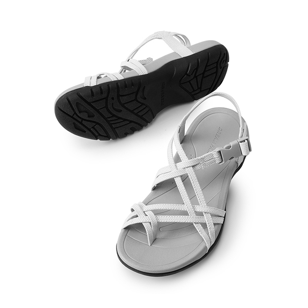 Arch Support Elastic Strap Athletic Sandals - LIGHT GREY - 7