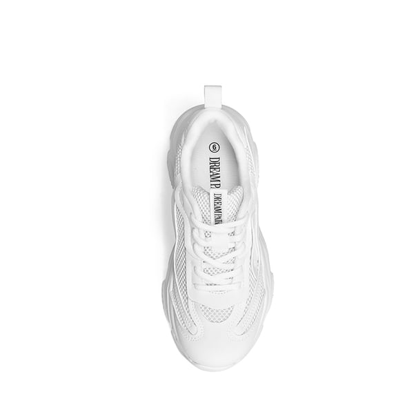 [Jaxon] Platform Lace Up Fashion Sneakers - WHITE - 5
