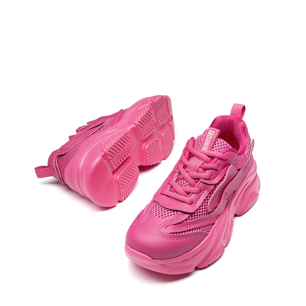 [Jaxon] Platform Lace Up Fashion Sneakers - HOT PINK - 6