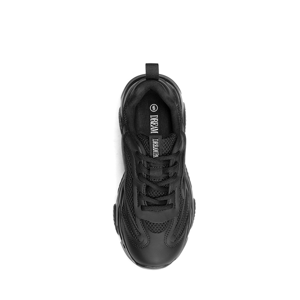 [Jaxon] Platform Lace Up Fashion Sneakers - BLACK - 5