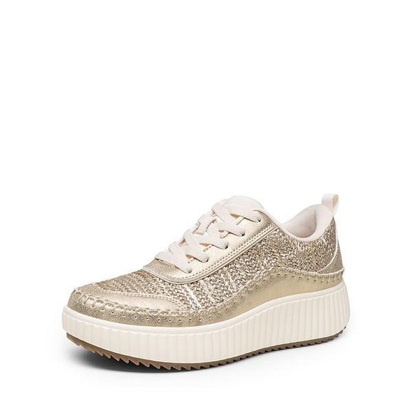 [Arch] Tweed-Effect Platform Fashion Sneakers - GOLD -  0