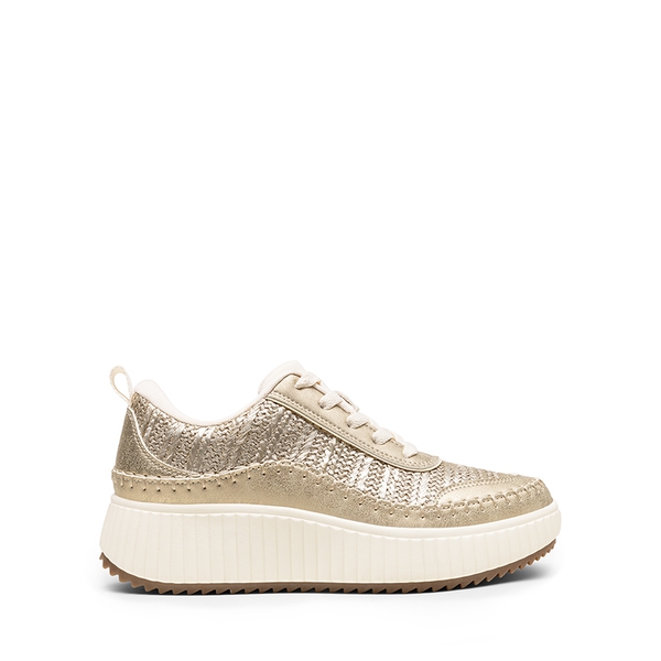 [Arch] Tweed-Effect Platform Fashion Sneakers - GOLD - 3