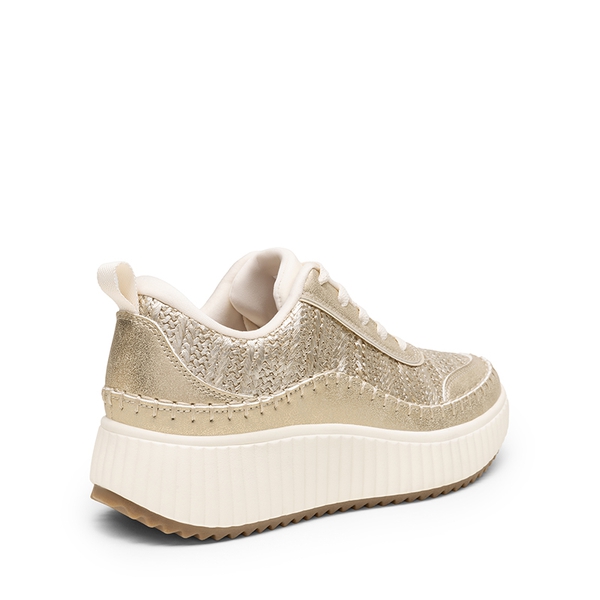 [Arch] Tweed-Effect Platform Fashion Sneakers - GOLD - 4
