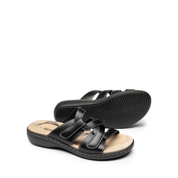 Arch Support Casual Slide Sandals - BLACK - 5