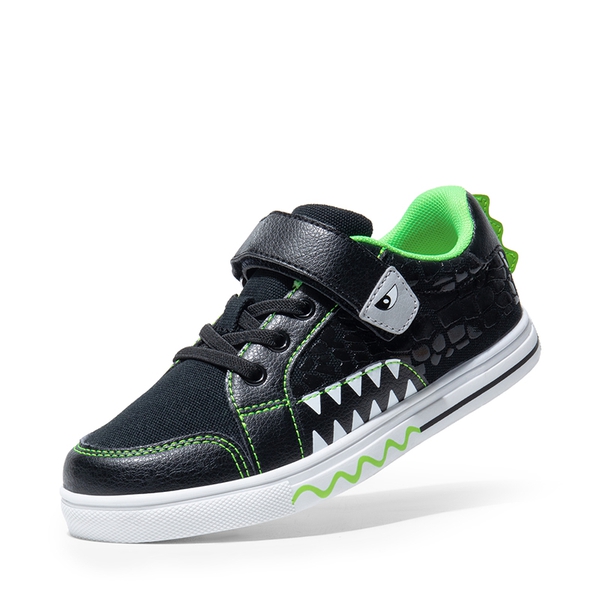 [Storybook DinoStomper] Boys' Lightweight Dinosaur Sneakers - BLACK GREEN -  0