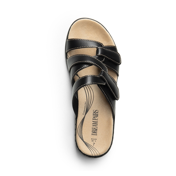 Arch Support Casual Slide Sandals - BLACK - 4