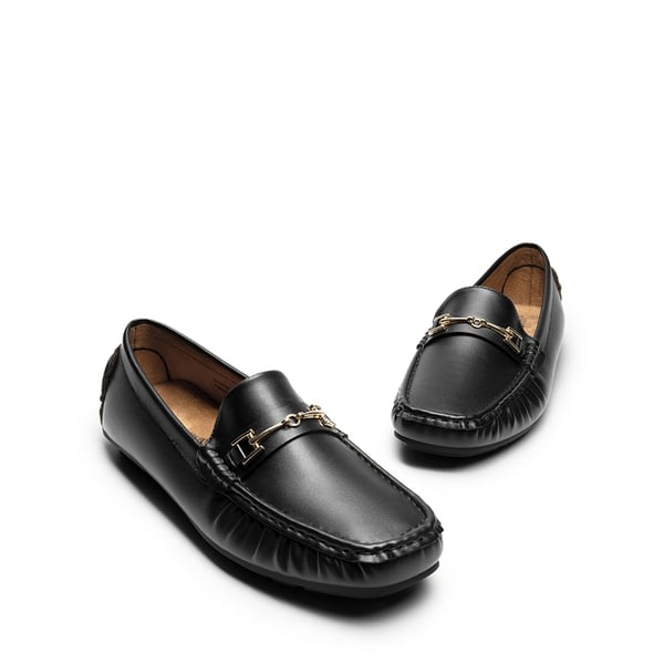 Flexible Casual Penny Loafers - BLACK - 6