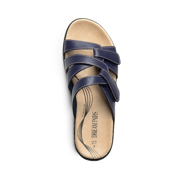 Arch Support Casual Slide Sandals - NAVY - 4