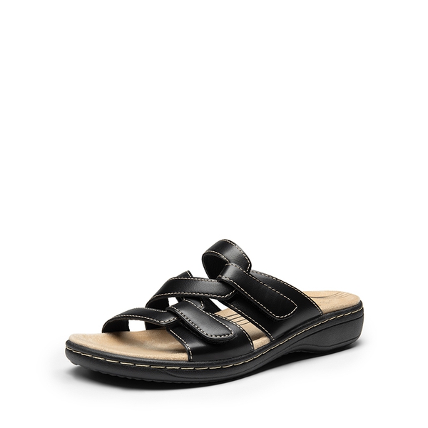 Arch Support Casual Slide Sandals - BLACK -  0