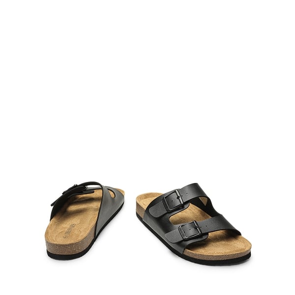 Lightweight Cushioned Slide Sandals - BLACK - 2