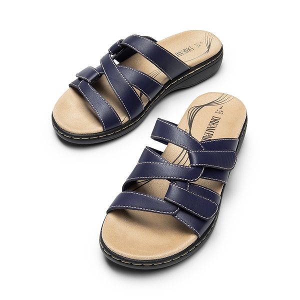 Arch Support Casual Slide Sandals - NAVY - 6