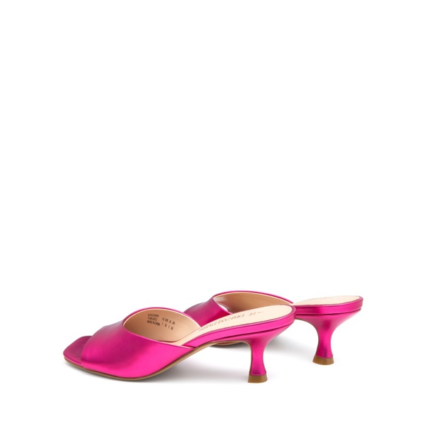 Square Toe Slip-On Heel Sandals - PINK-METALIC - 4