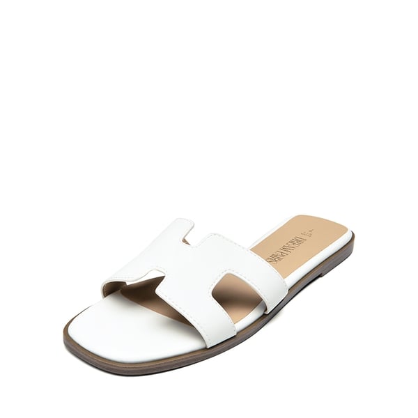 Cut-out Strap Light Sole Slide Sandals - WHITE -  0