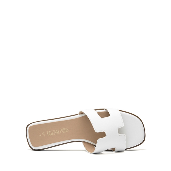 Cut-out Strap Light Sole Slide Sandals - WHITE - 4
