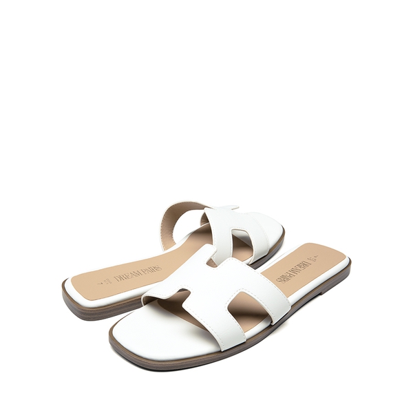 Cut-out Strap Light Sole Slide Sandals - WHITE - 5