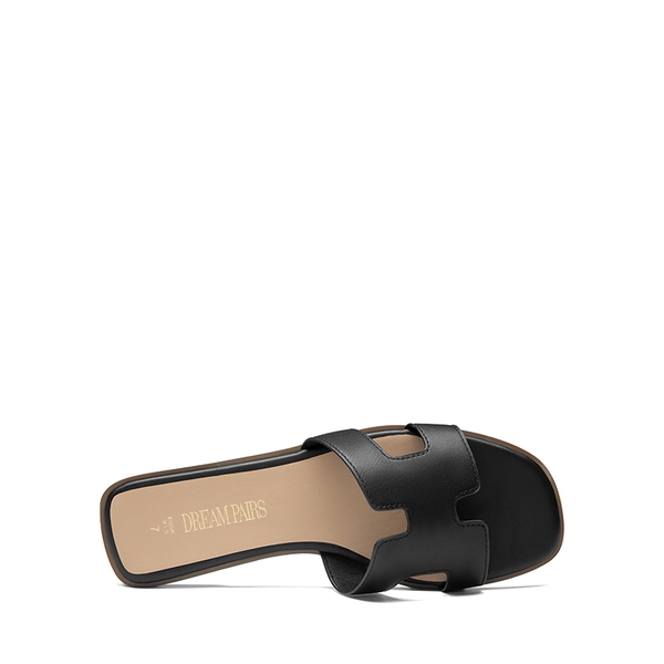 Cut-out Strap Light Sole Slide Sandals - BLACK - 4