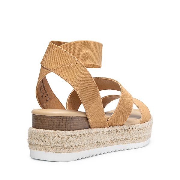 Espadrille Stretchy Straps Sandals - CAMEL - 4
