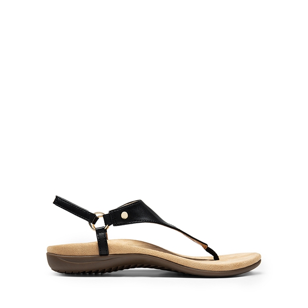Arch Support Flat Thong Sandals - BLACK - 3