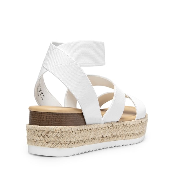 Espadrille Stretchy Straps Sandals - WHITE - 4