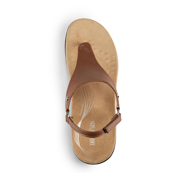 Arch Support Flat Thong Sandals - BROWN - 4