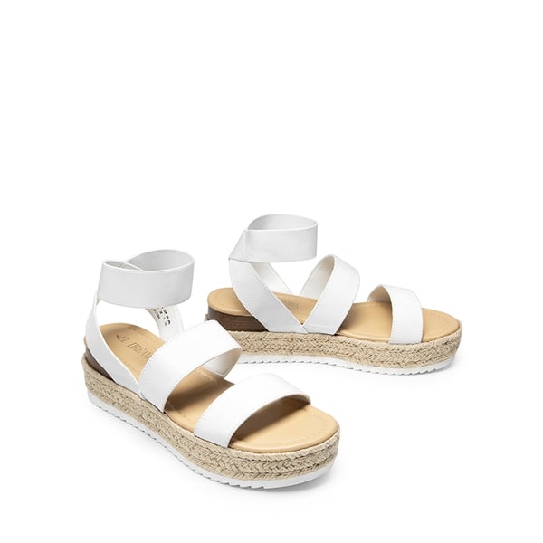 Espadrille Stretchy Straps Sandals - WHITE - 6
