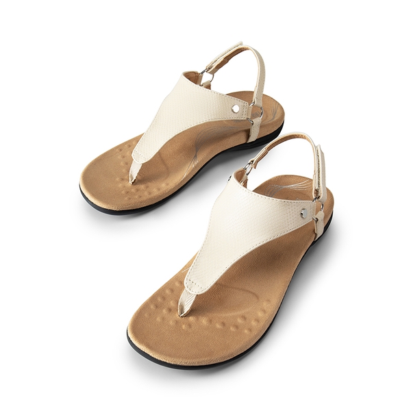 Arch Support Flat Thong Sandals - NUDE - 6