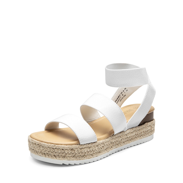 Espadrille Stretchy Straps Sandals - WHITE -  0